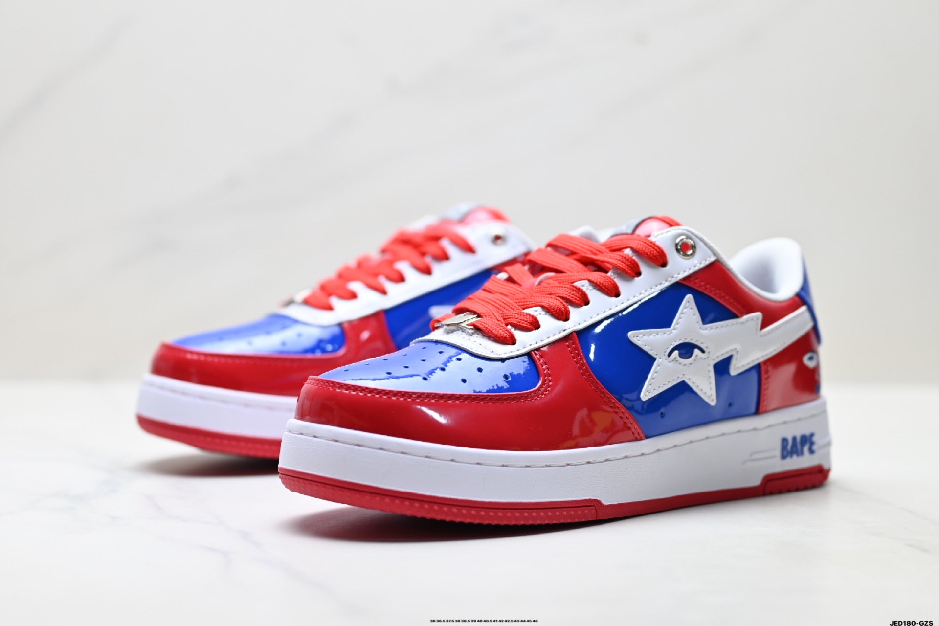 BAPE STA Low-Top Sneakers – Red/Blue