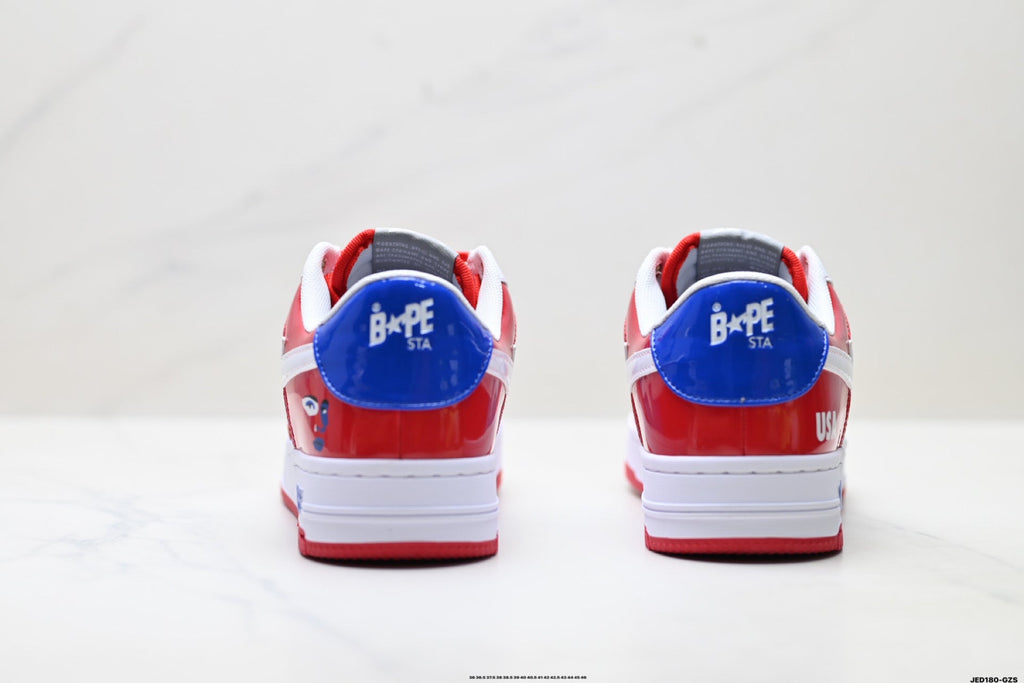 BAPE STA Low-Top Sneakers – Red/Blue