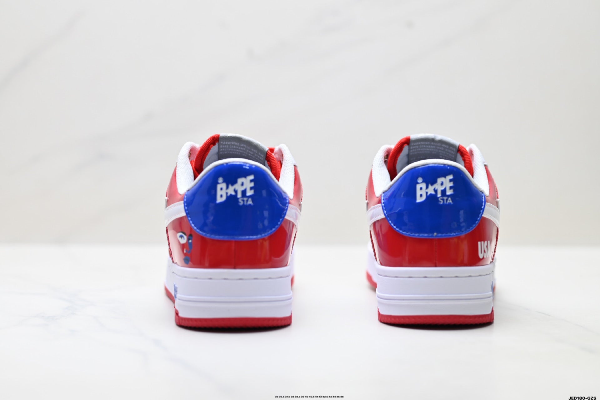 BAPE STA Low-Top Sneakers – Red/Blue