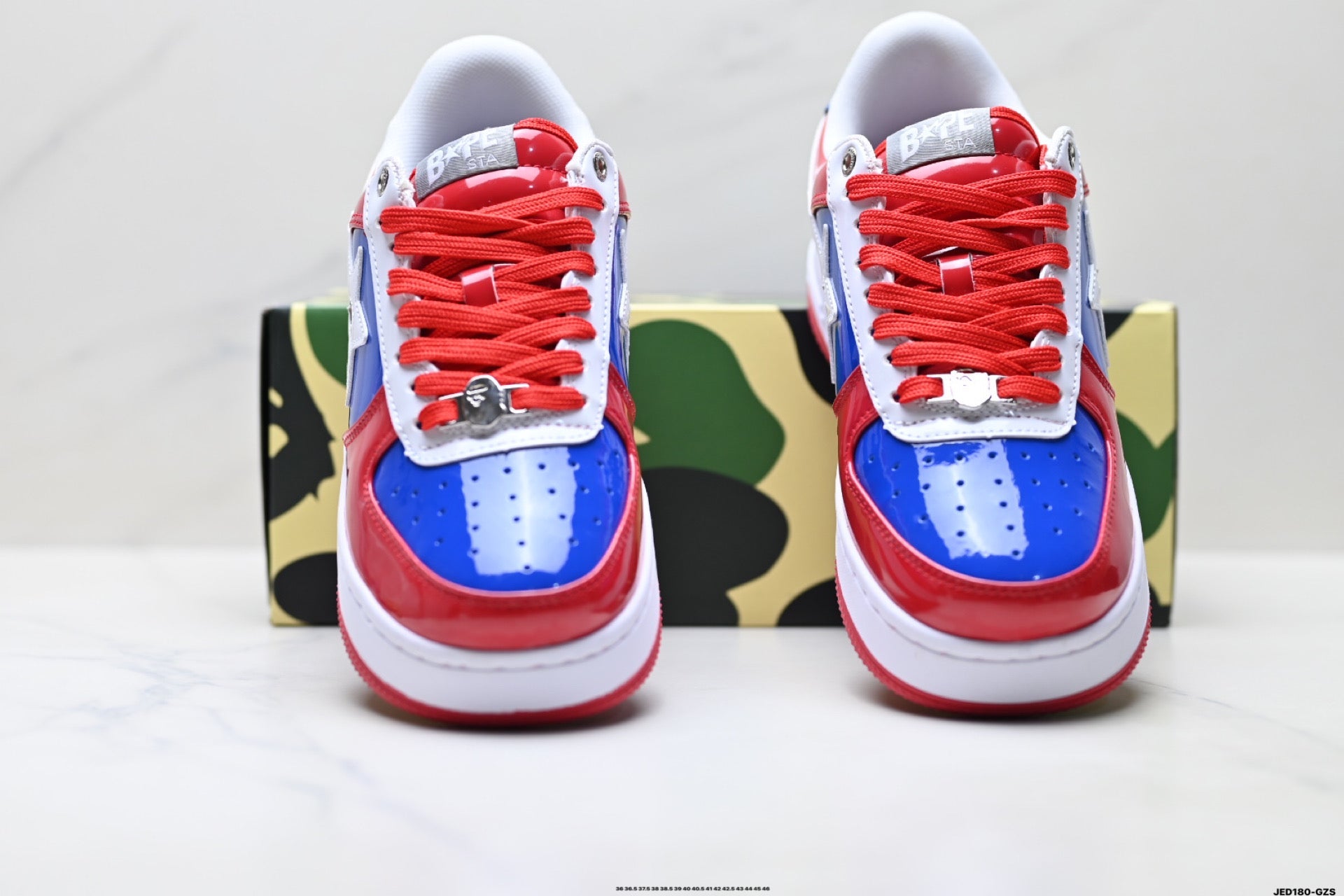 BAPE STA Low-Top Sneakers – Red/Blue