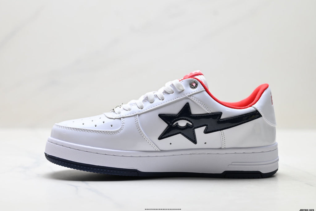BAPE STA Low-Top Sneakers – White/Black