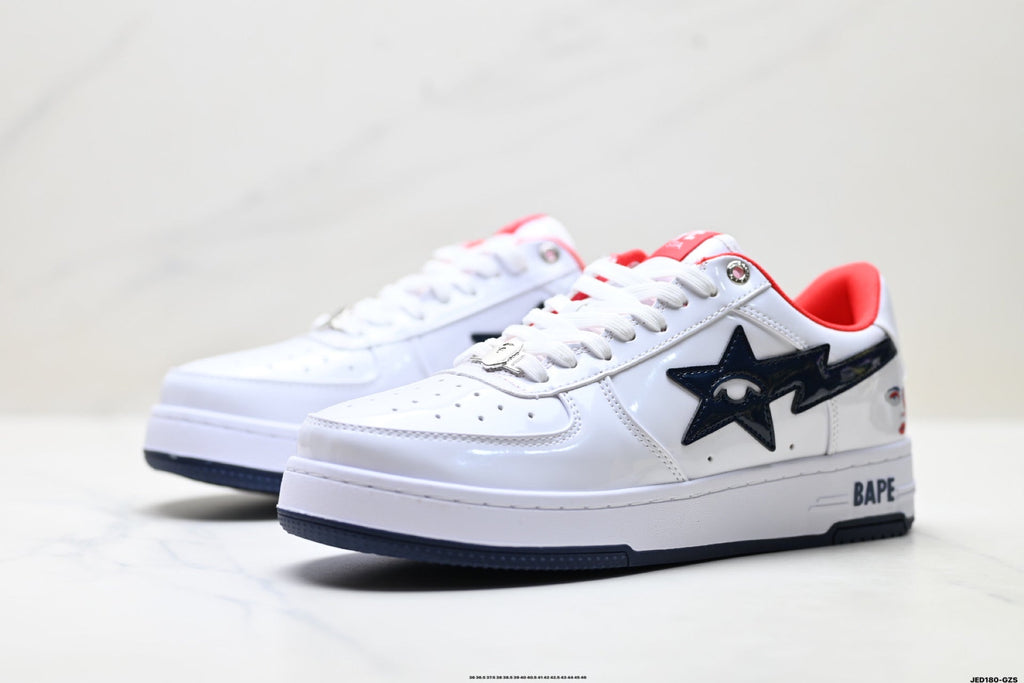 BAPE STA Low-Top Sneakers – White/Black