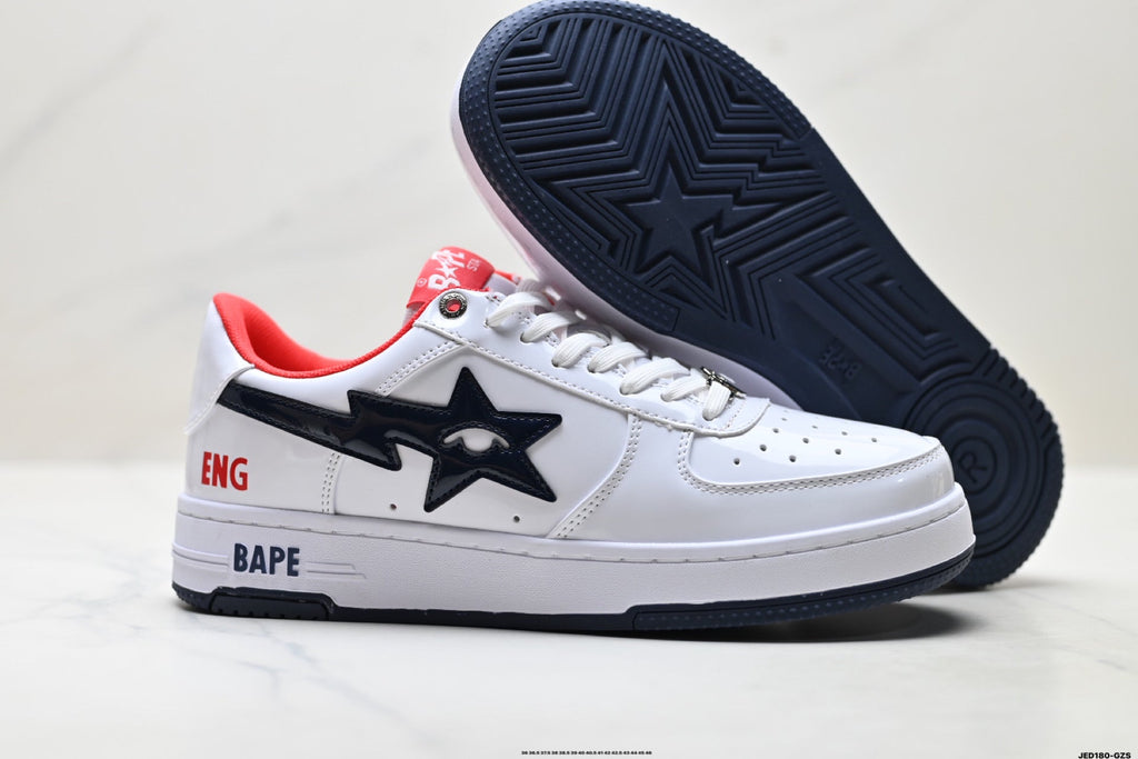 BAPE STA Low-Top Sneakers – White/Black
