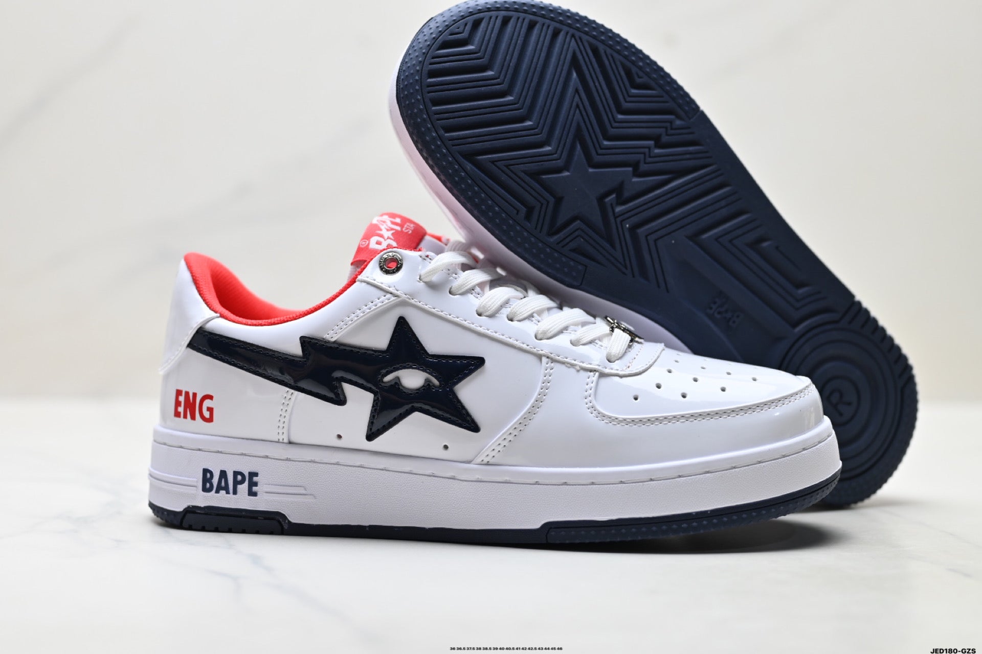 BAPE STA Low-Top Sneakers – White/Black