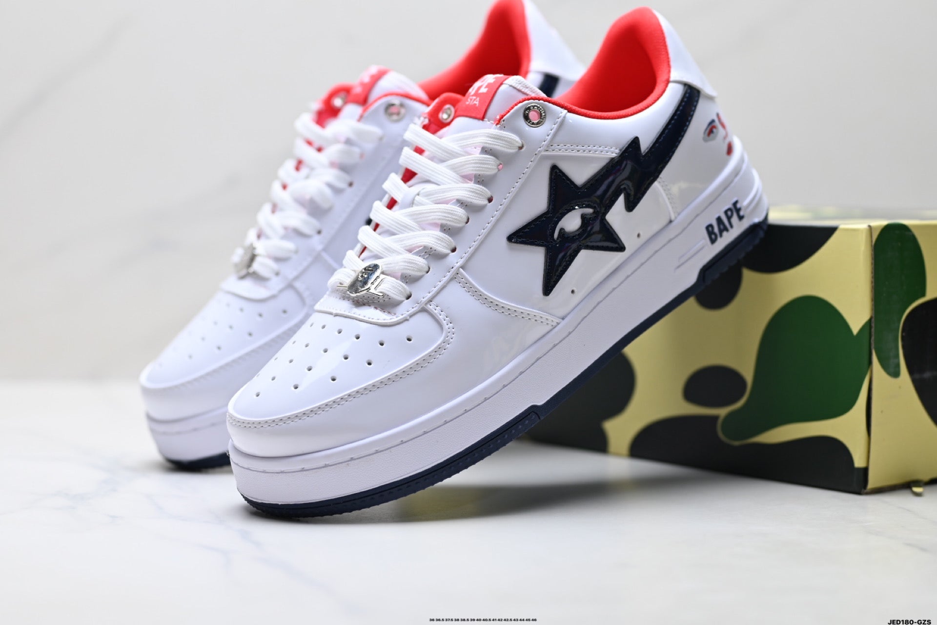 BAPE STA Low-Top Sneakers – White/Black