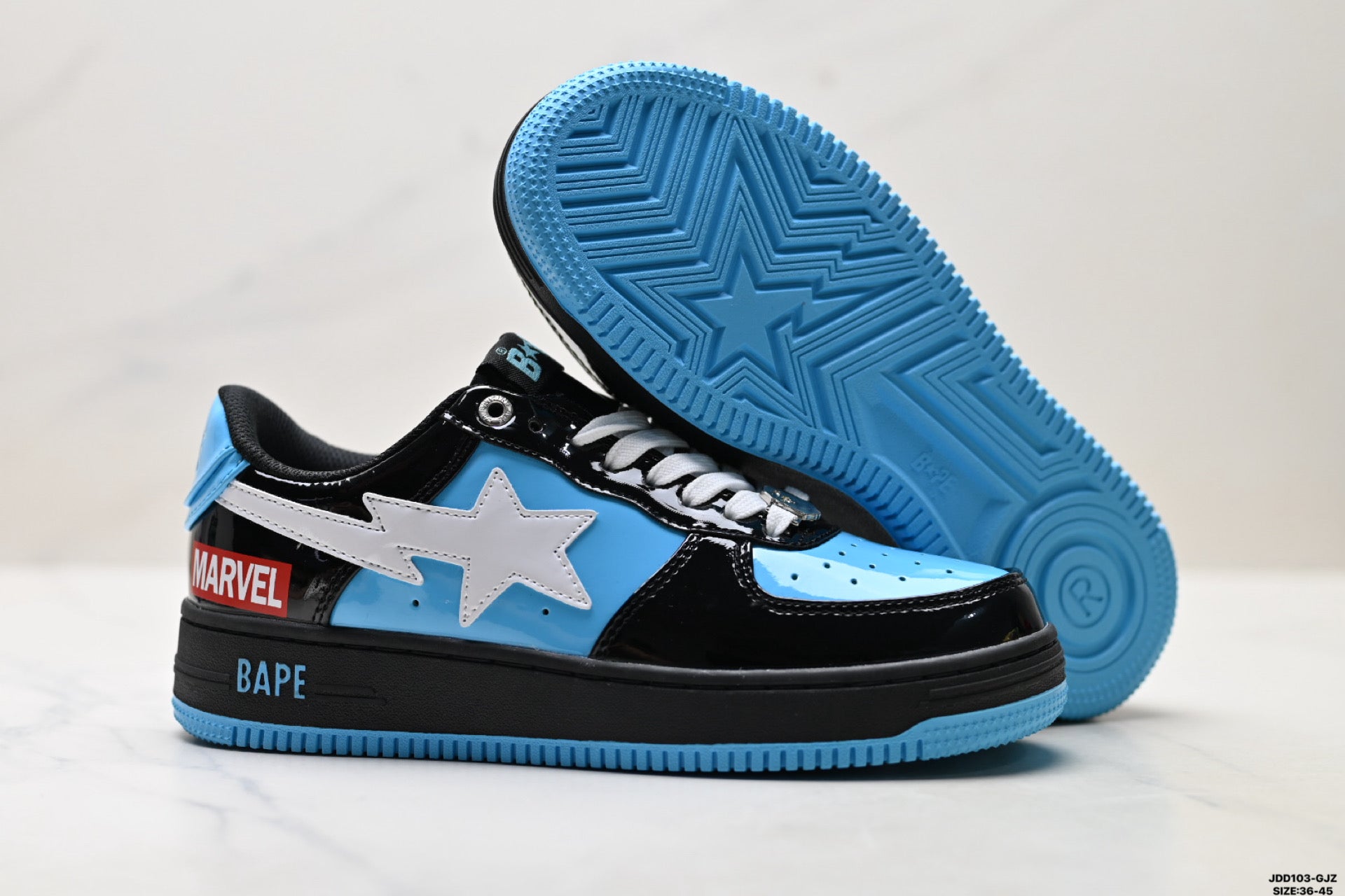 BAPE STA Low-Top Sneakers – Black/Blue