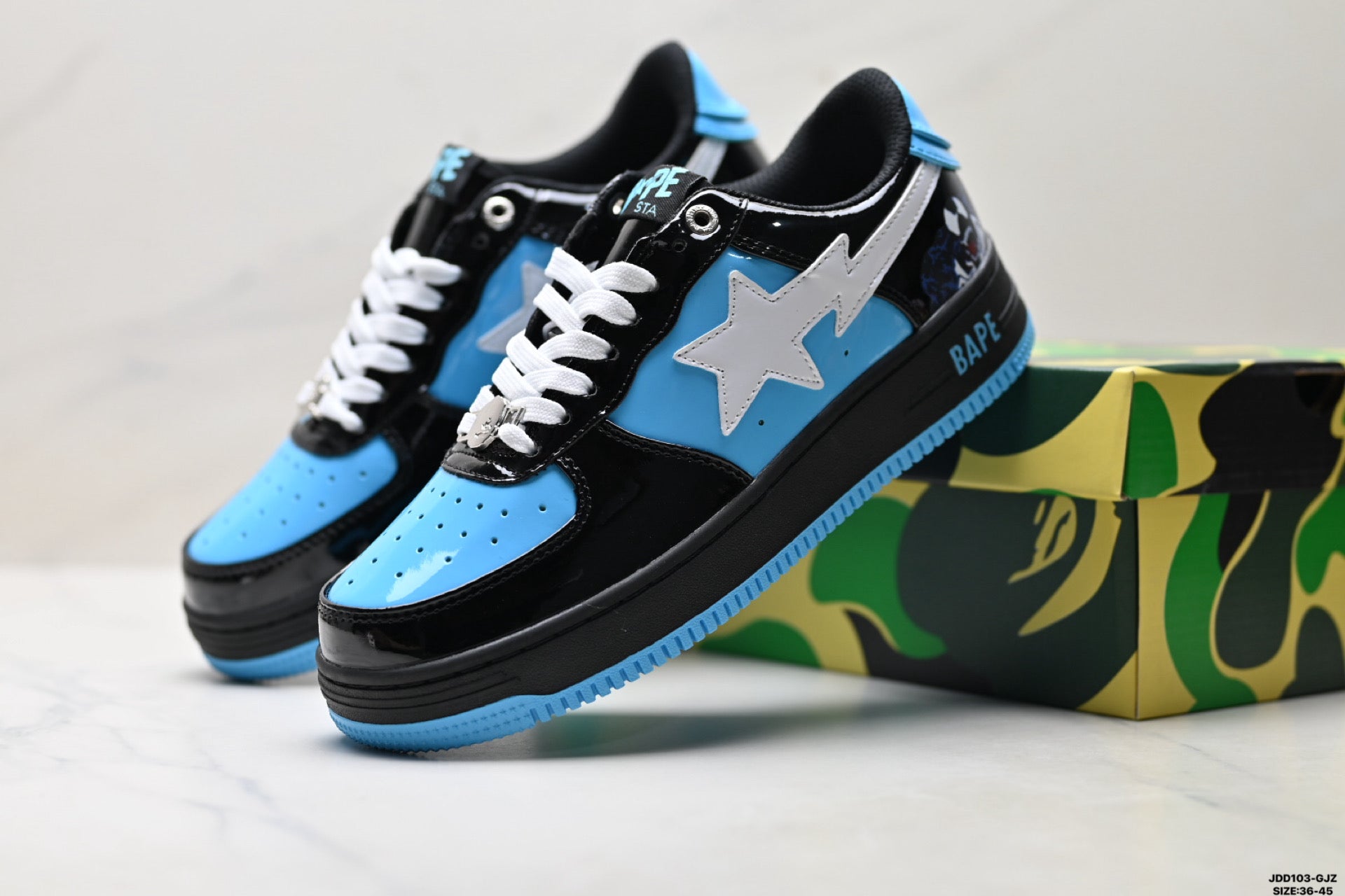 BAPE STA Low-Top Sneakers – Black/Blue
