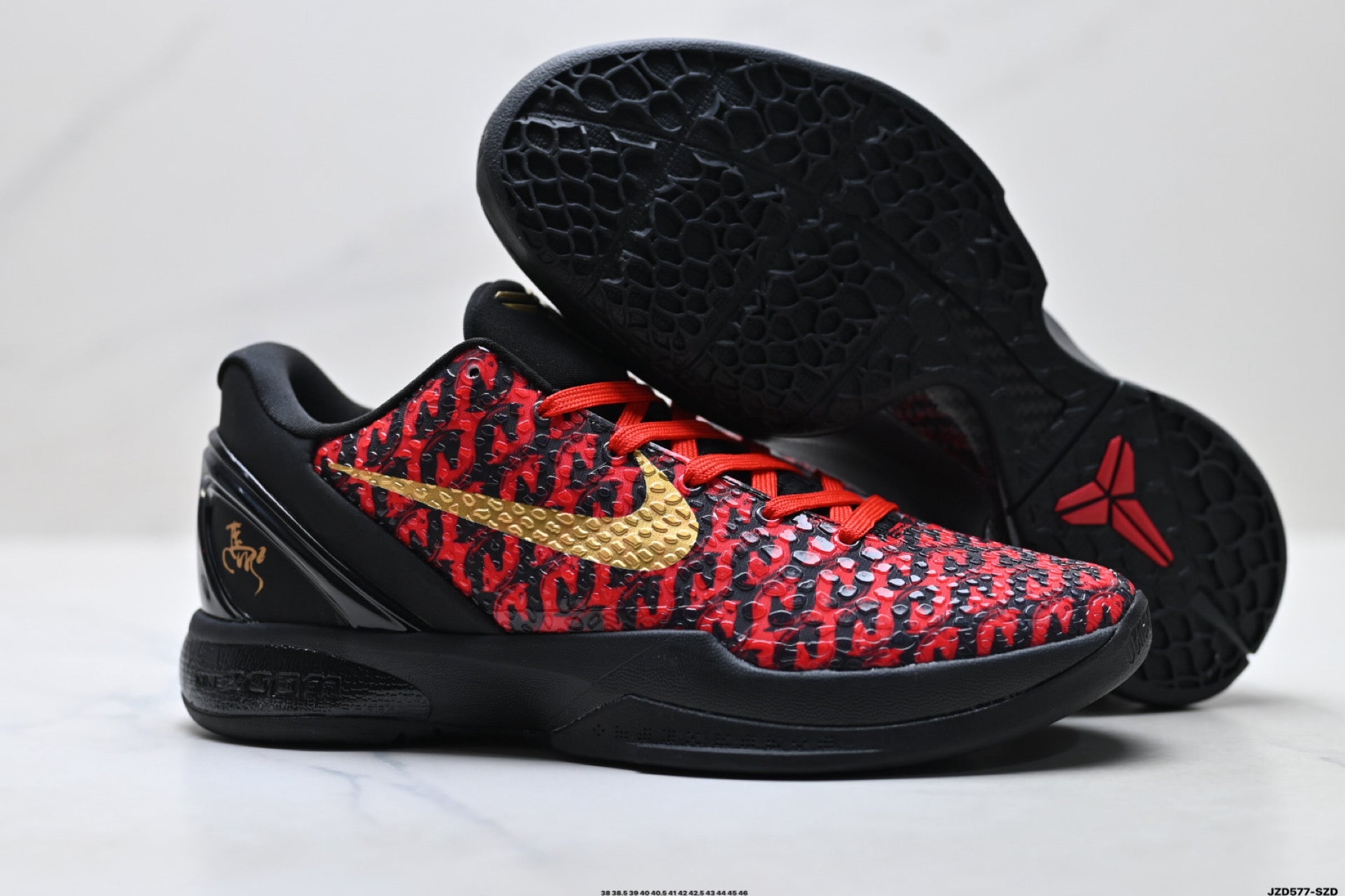 Nike Kobe 6 Protro Low-Top Basketball Shoes – Red Black Gold