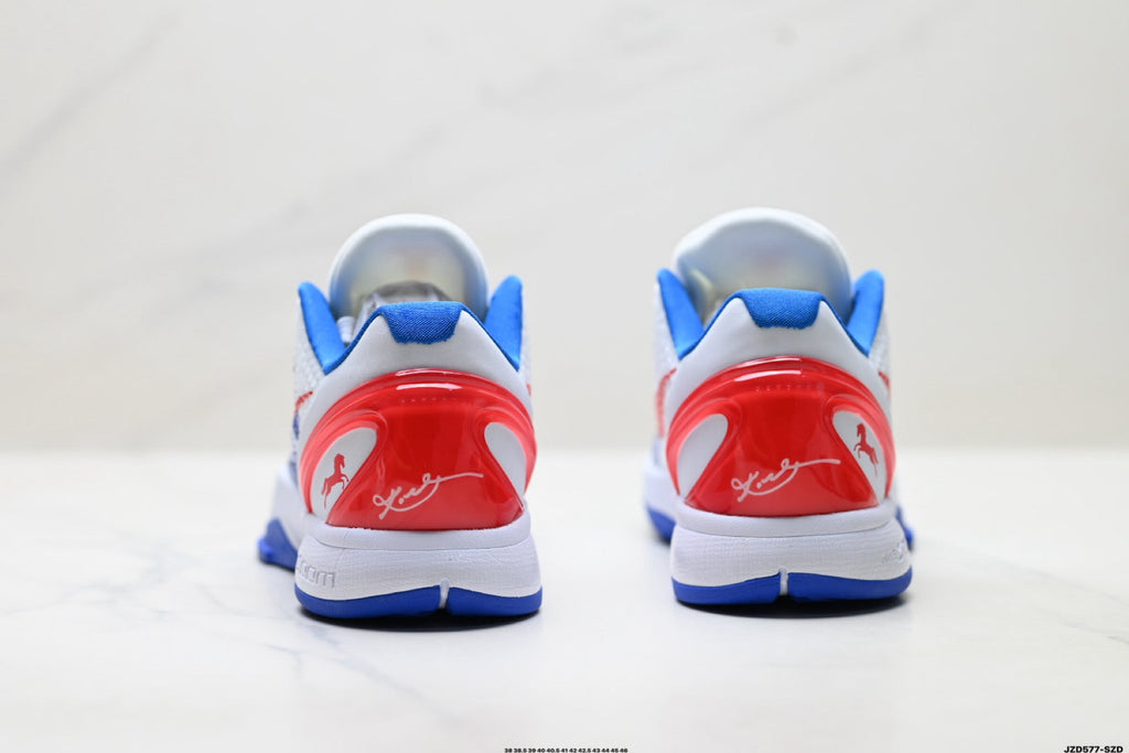 Nike Kobe 6 Protro Low-Top Basketball Shoes – White Blue Red