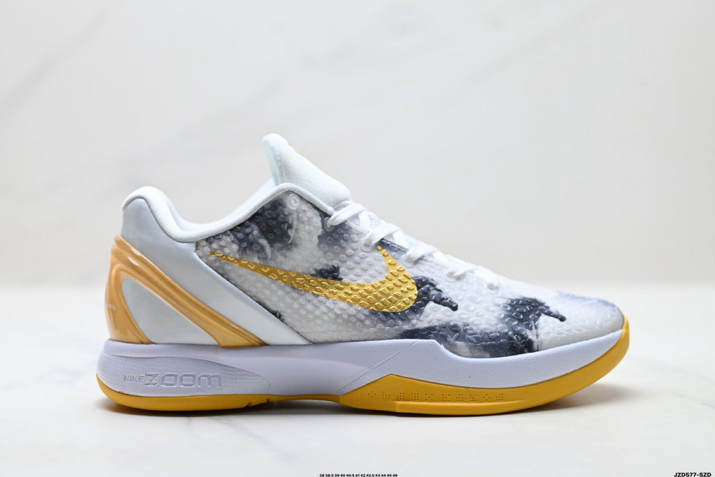 Nike Kobe 6 Protro Low-Top Basketball Shoes – White Gold