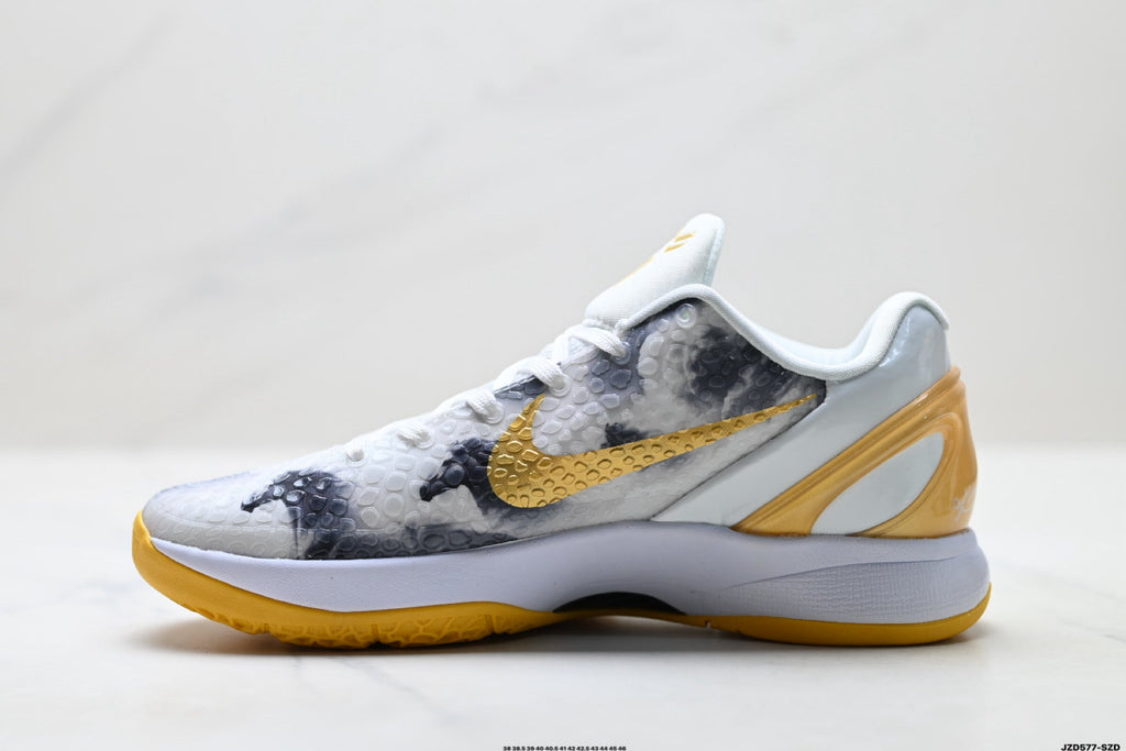 Nike Kobe 6 Protro Low-Top Basketball Shoes – White Gold