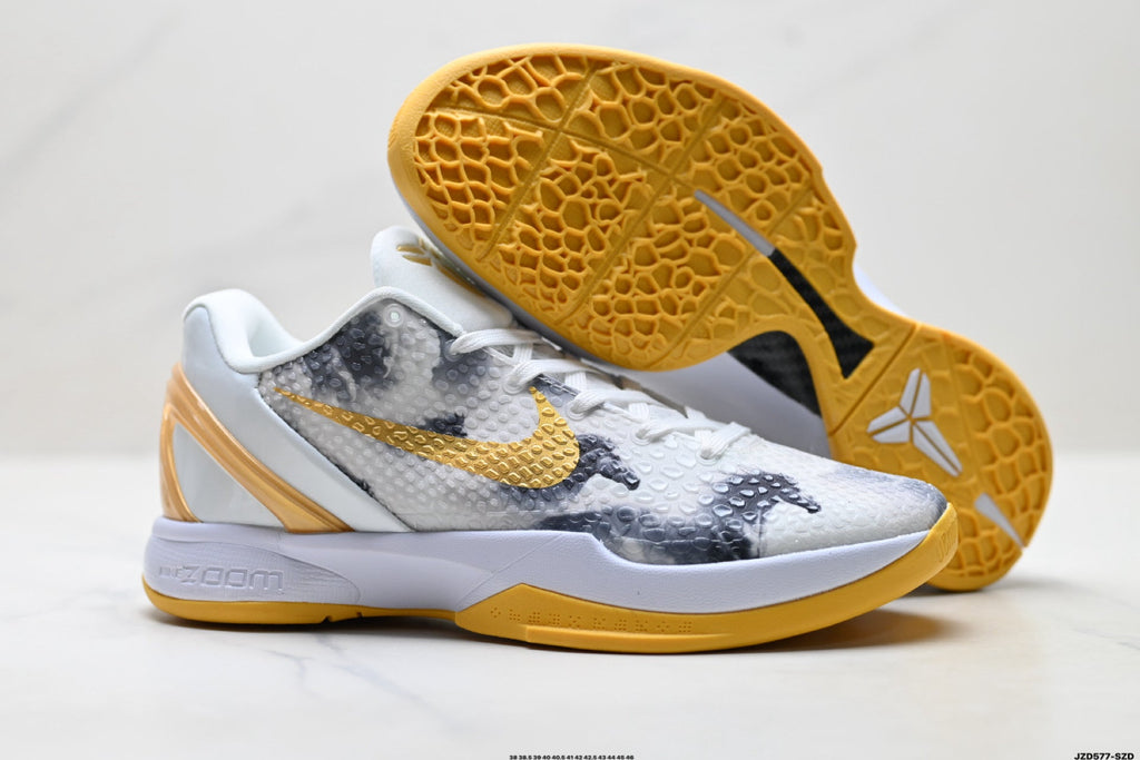 Nike Kobe 6 Protro Low-Top Basketball Shoes – White Gold
