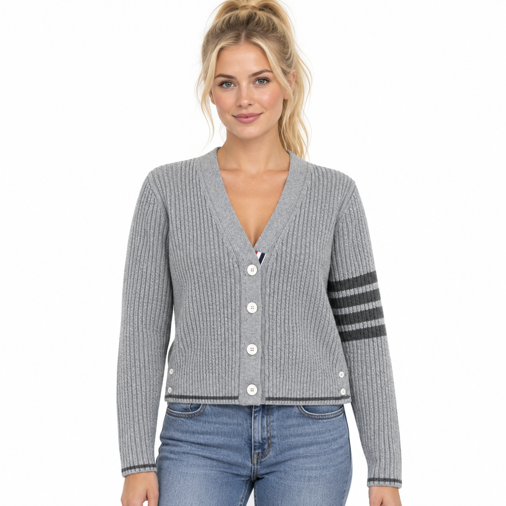 Women's wool cardigan - Model Main Image