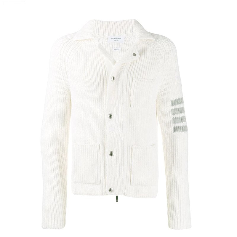 Men's Wool cardigan by Thom Browne, knitwear detail view