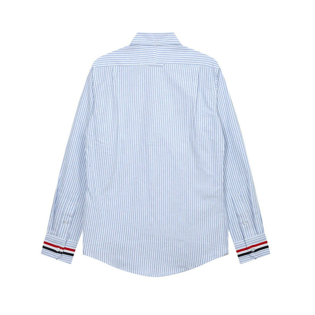 Men's Classic Oxford Shirt — Blue & Grey by Thom Browne, shirt detail view