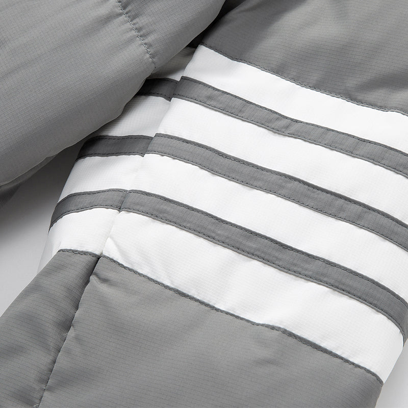 Hooded Wool Jacket - 80% Pure Wool - Signature Grosgrain Detail by Thom Browne, outerwear detail view