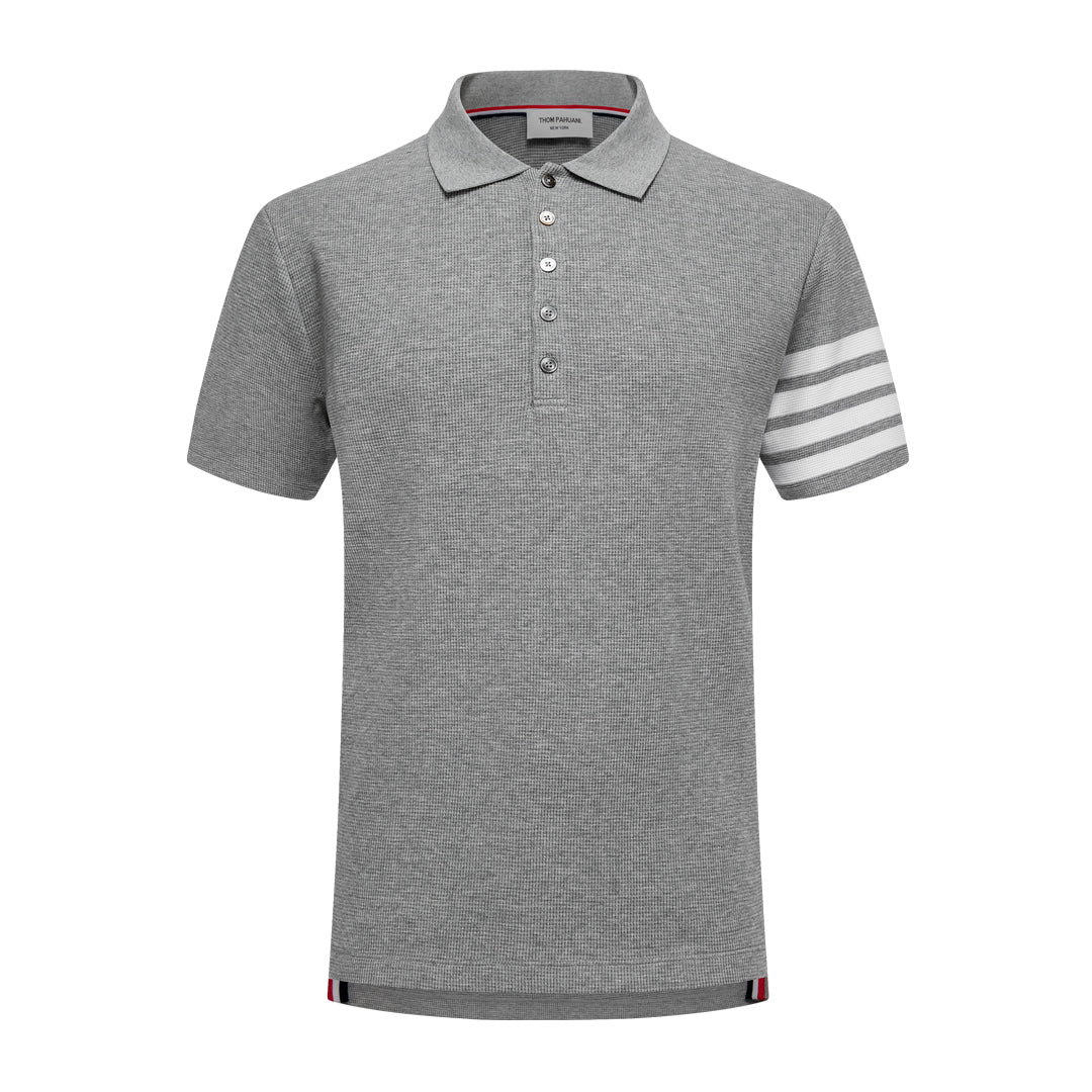 Men's Classic Four-Bar Wool Polo Shirt by Thom Browne, product detail view