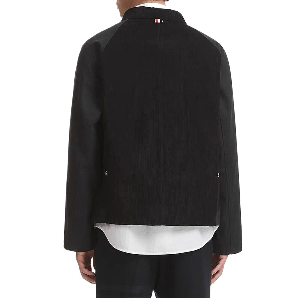 4 - Bar Utility Pocket Jacket with Signature Grosgrain Detail by Thom Browne, outerwear detail view