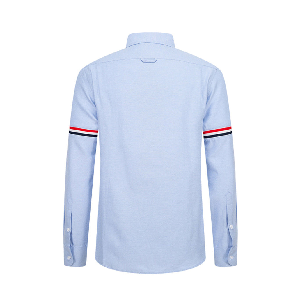 Classic Four-Bar Solid Dress Shirt by Thom Browne, shirt detail view