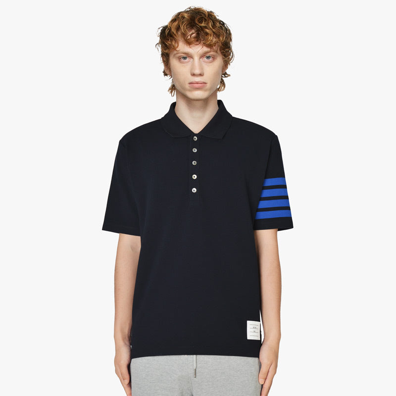 Men's Classic Four-Bar Polo Shirt by Thom Browne, product detail view