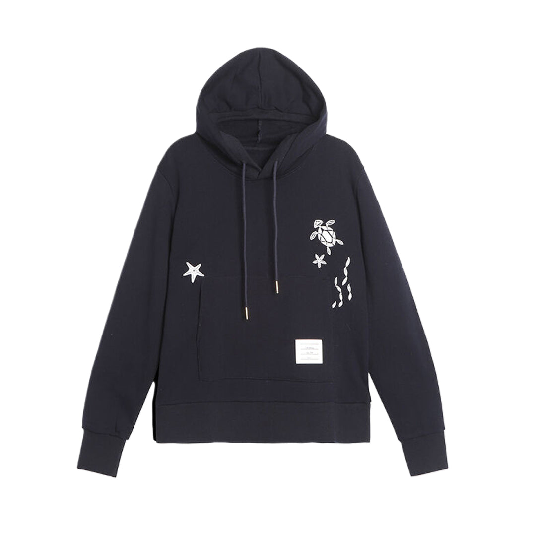Animal embroidery Hoodie by Thom Browne, garment detail view