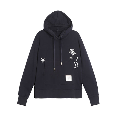 Animal embroidery Hoodie by Thom Browne, garment detail view