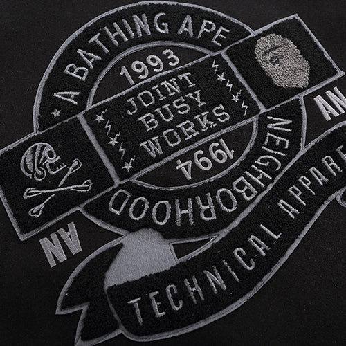 BAPE Leather Long Sleeve Baseball Jacket - image 5