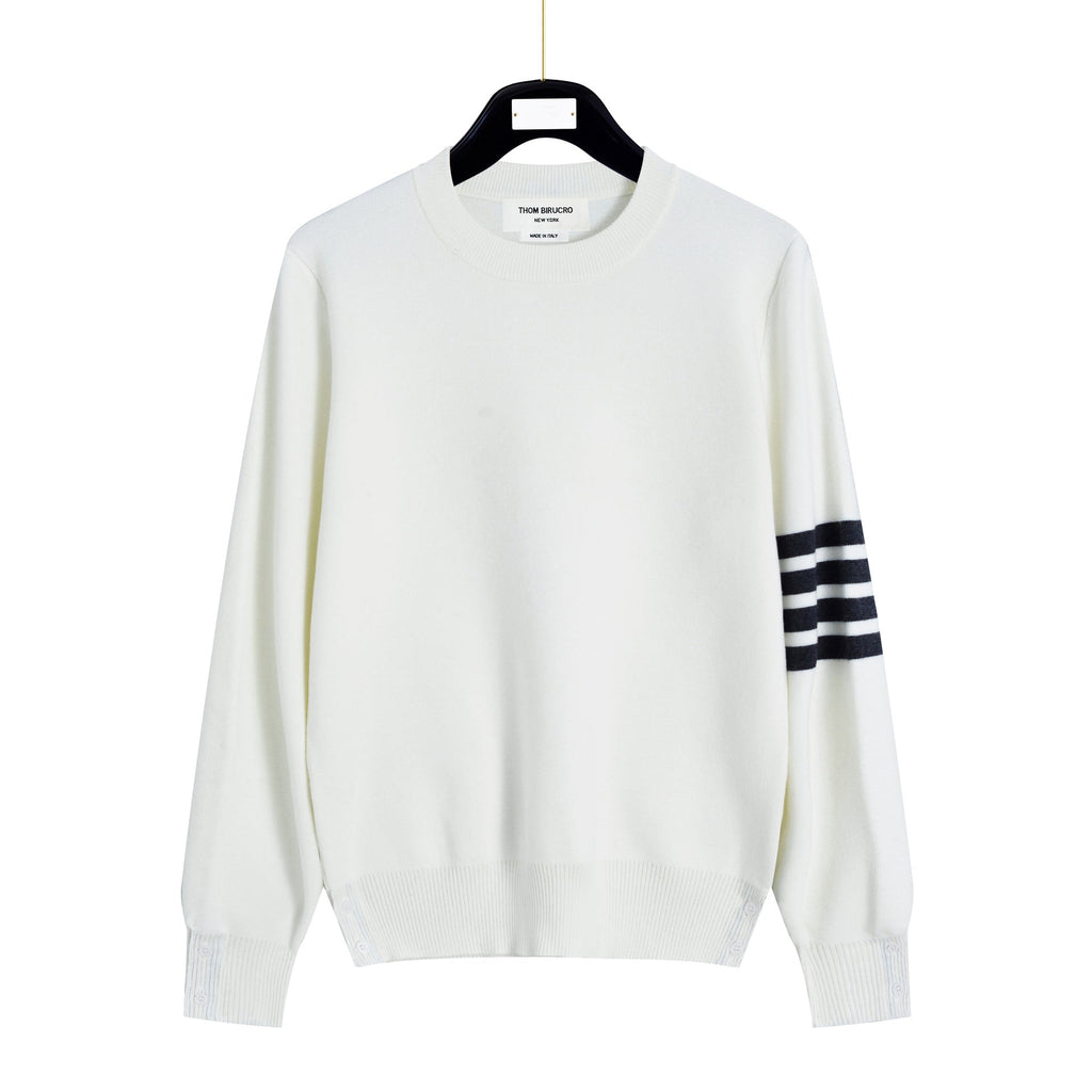Unisex sweater by Thom Browne, knitwear detail view