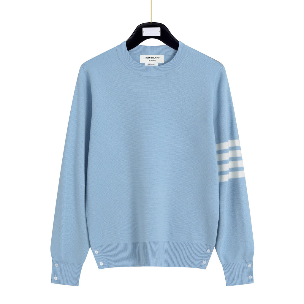Unisex sweater by Thom Browne, knitwear detail view
