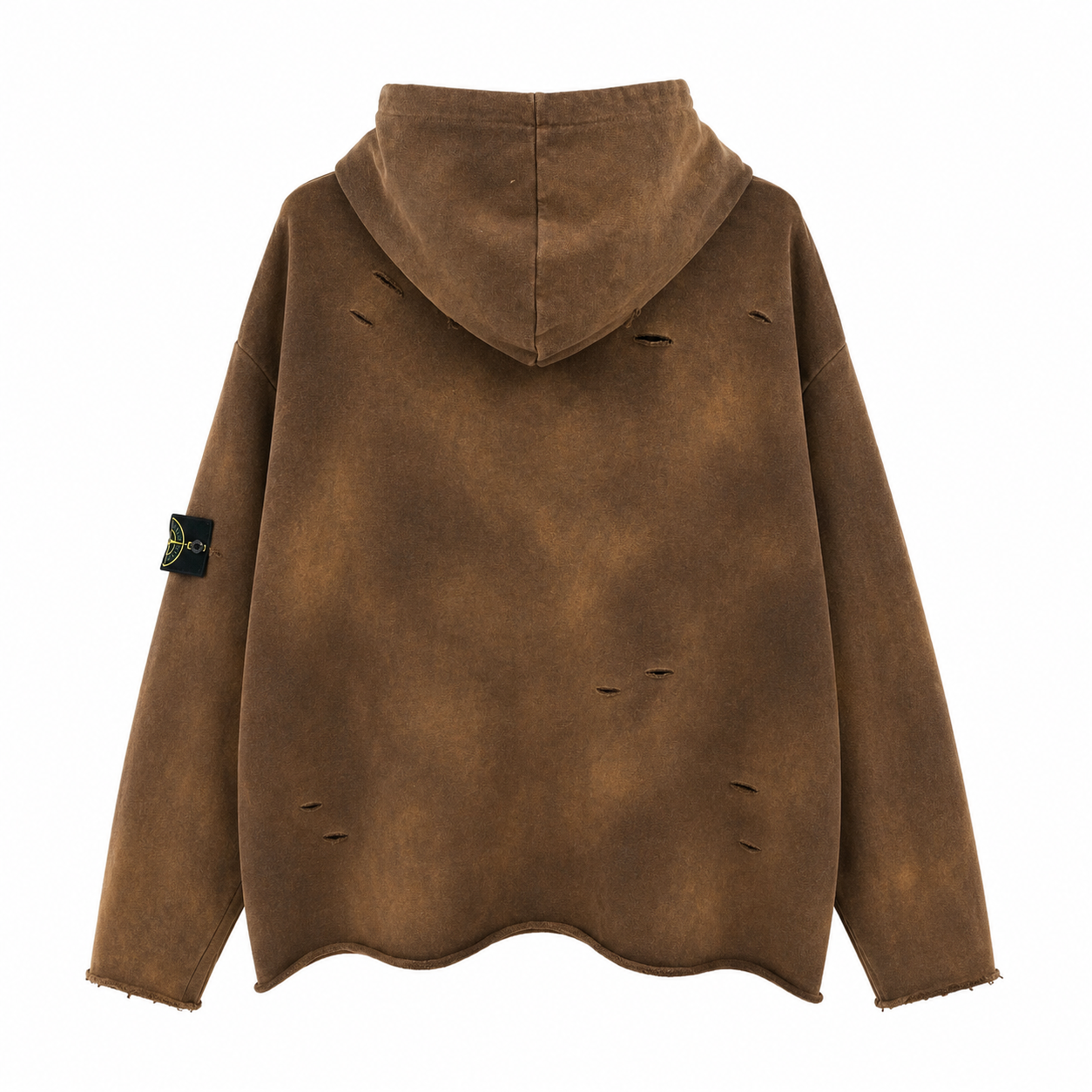Stone Island 650g Tie-Dye Distressed Pullover Hoodie