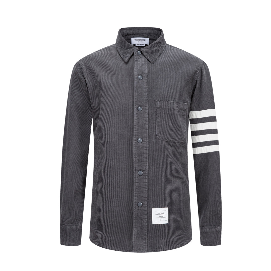 Classic Four-Bar Heavy Oxford Shirt - 100% Cotton Made in Japan by Thom Browne, shirt detail view