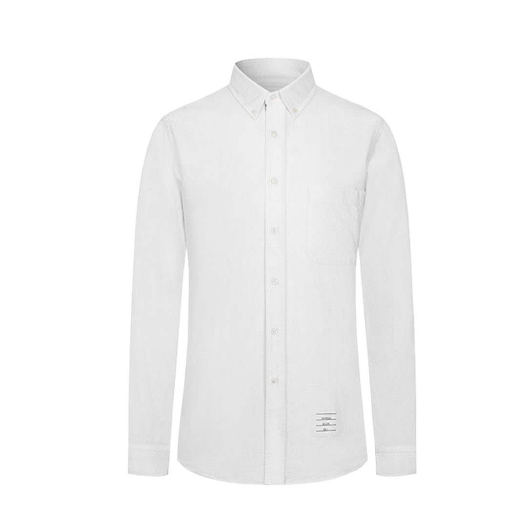 Oxford Solid shirt by Thom Browne, shirt detail view