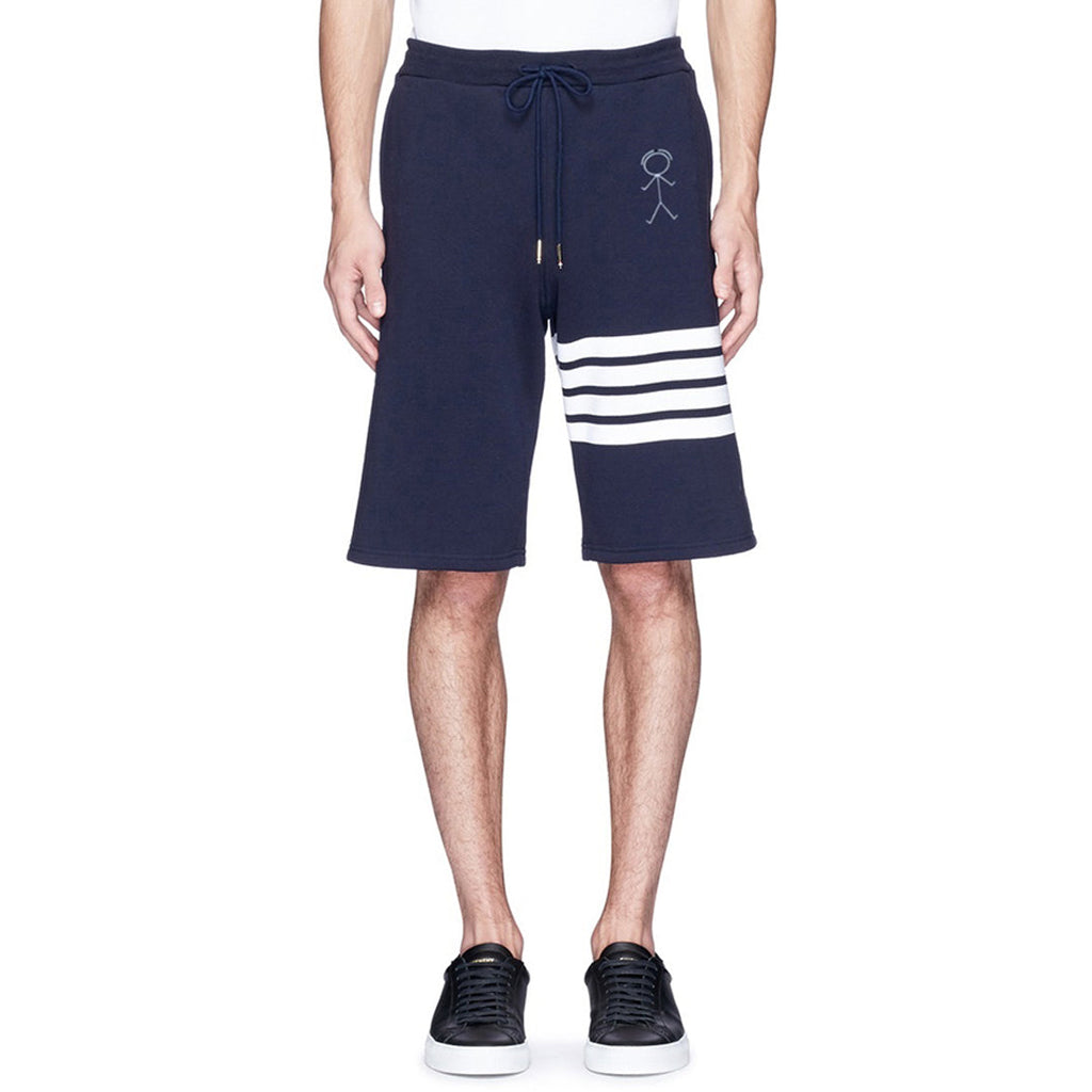 Thom Browne Style Unisex Casual Sweatpants with Signature Four-Bar Detail - Image 5