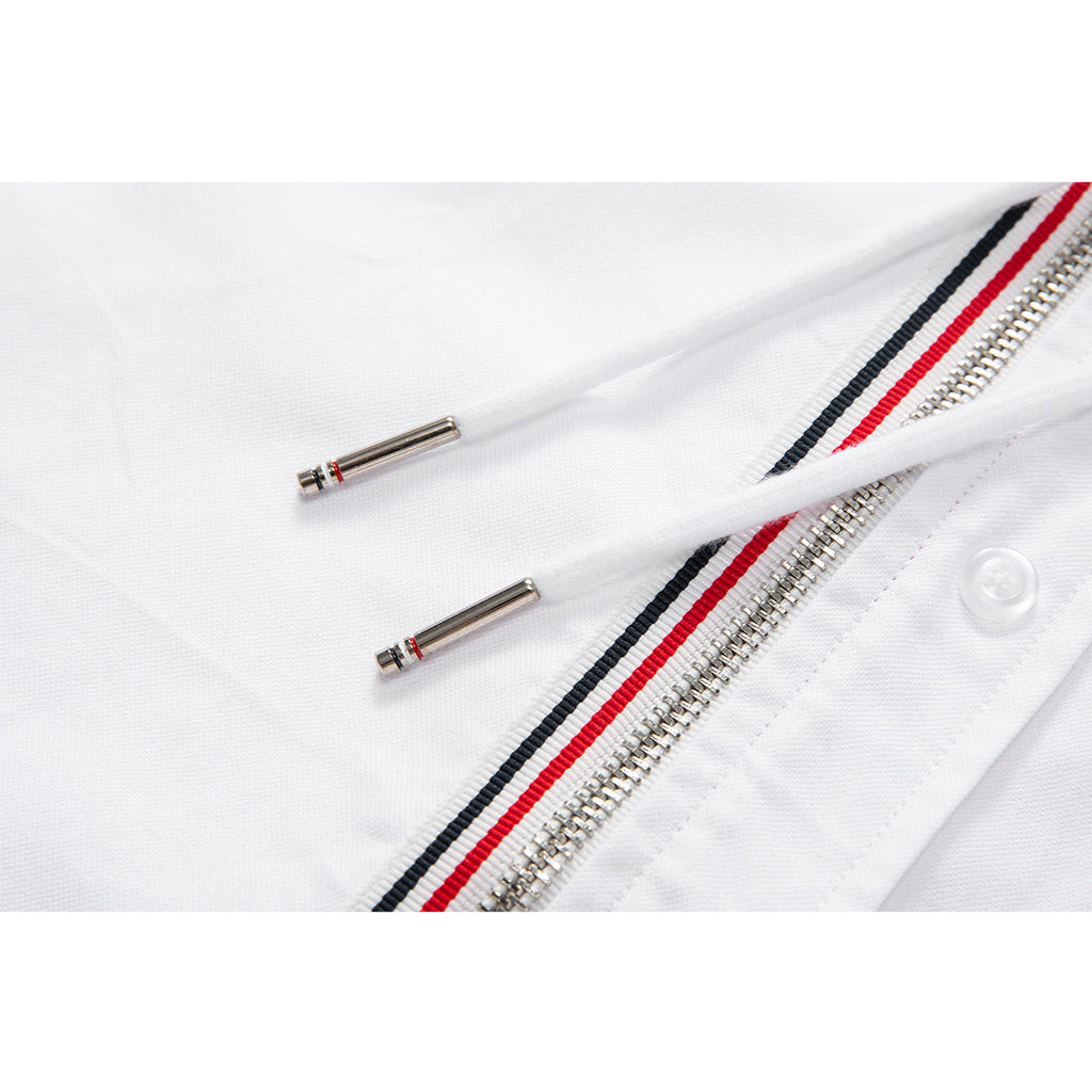 Hooded shirt by Thom Browne, shirt detail view