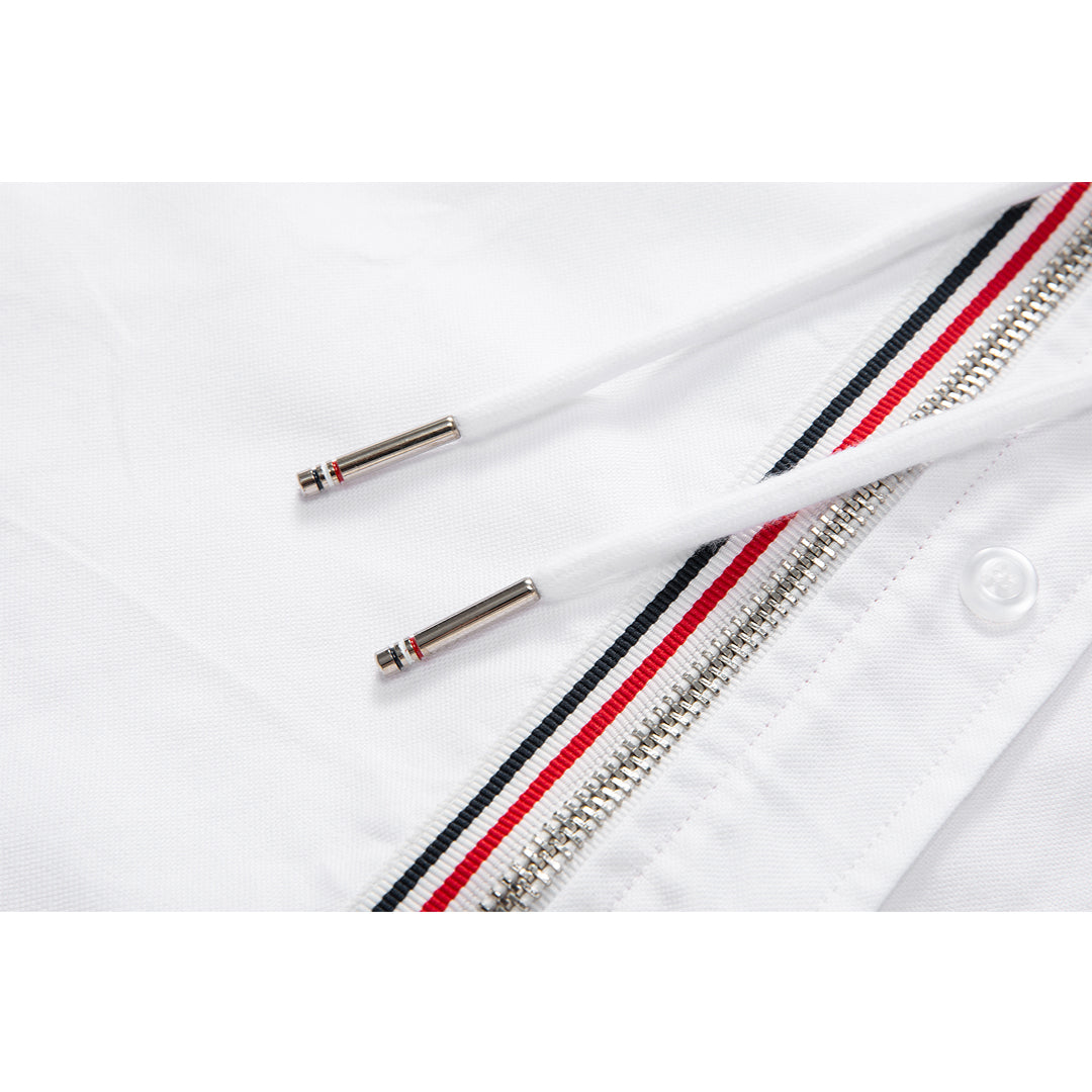 Hooded shirt by Thom Browne, shirt detail view