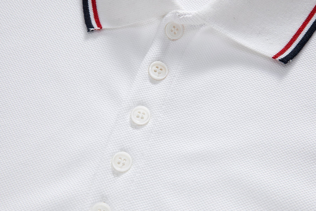 Classic Four-Bar Wool T-Shirt by Thom Browne, product detail view