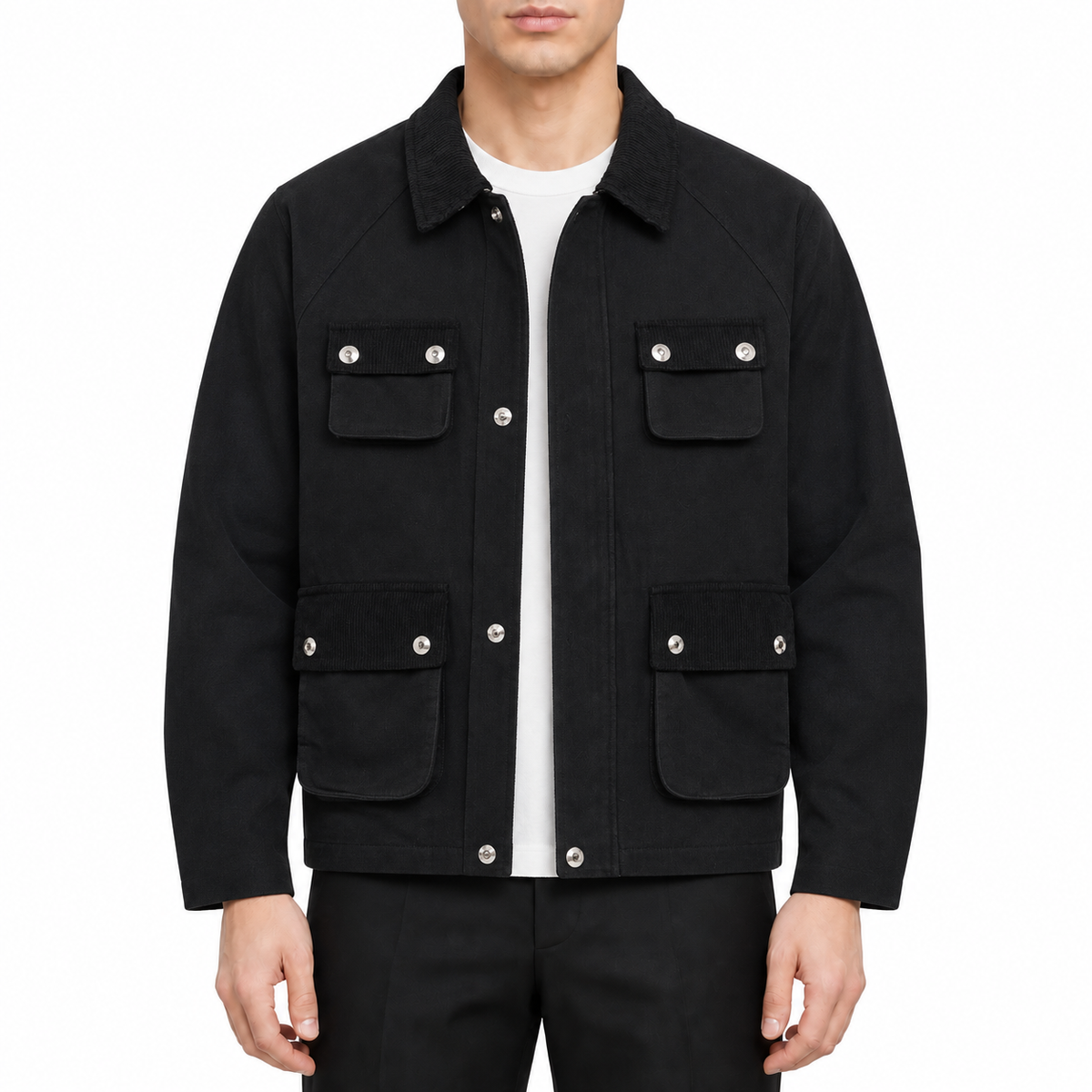 Men Jackets by Thom Browne, modeled on a pure white background