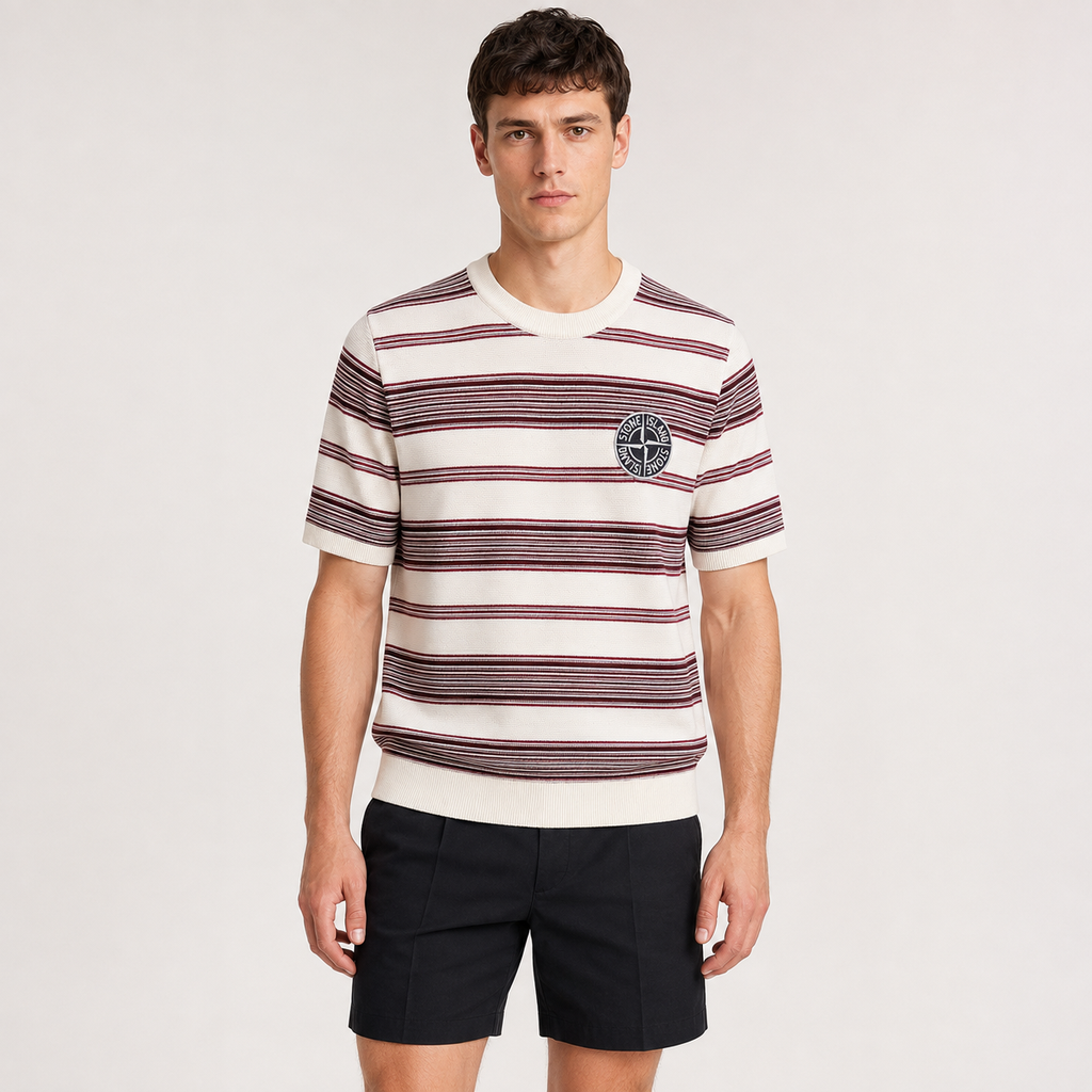Stone Island Compass Embroidered Cotton T-Shirt