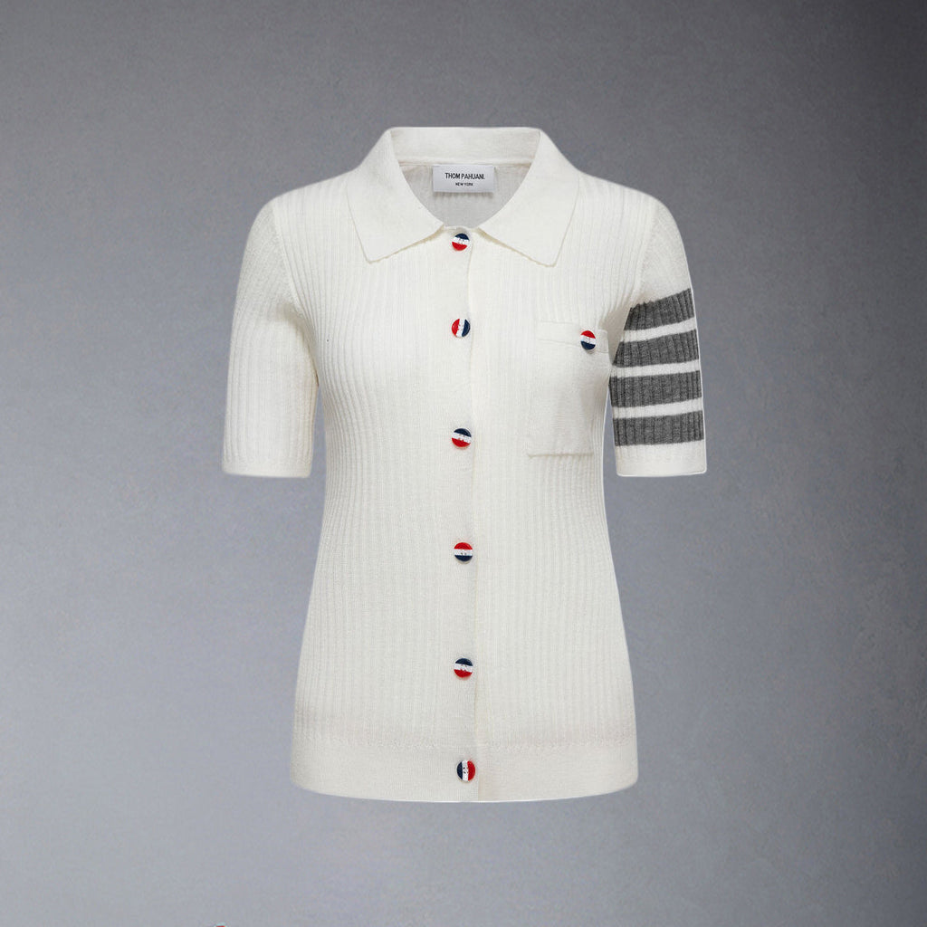 Women Color buckle POLO shirt - Image 2