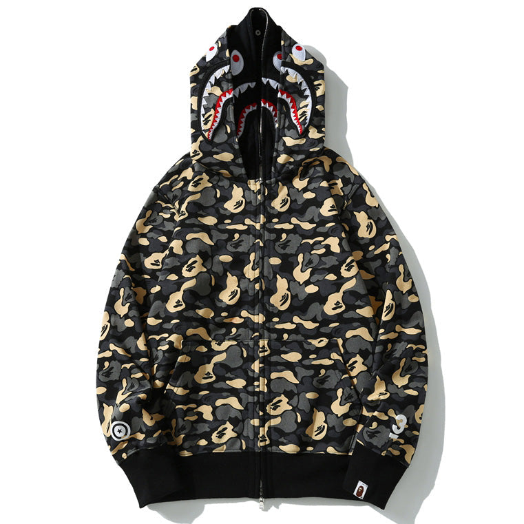 BAPE Camo Shark Zipper Double Hoodie - image 3