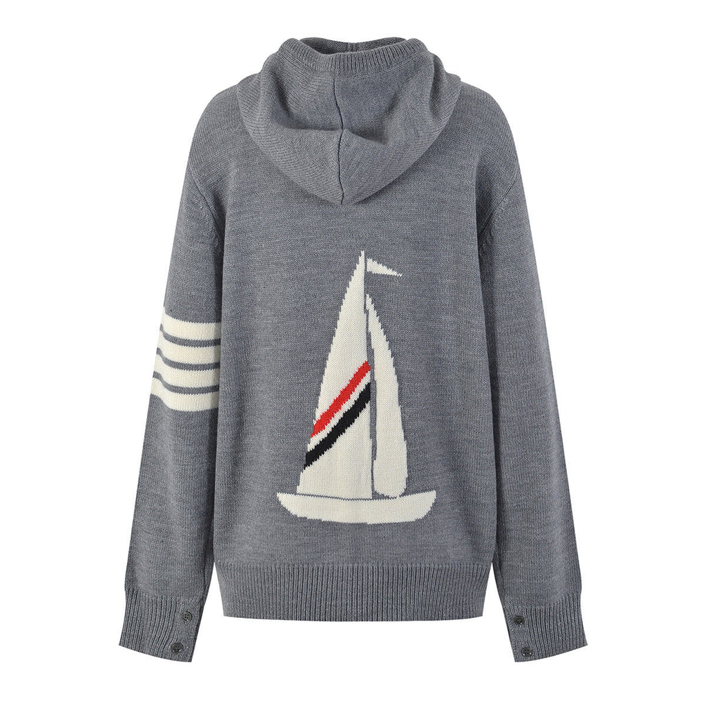Men's Anchor Cardigan by Thom Browne, knitwear detail view