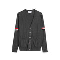 Men's sweater coat by Thom Browne, knitwear detail view