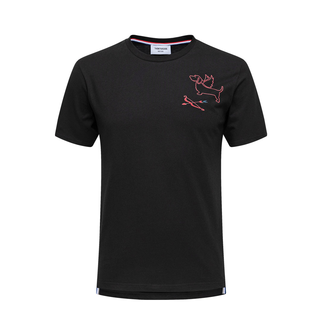 Men's Classic Four-Bar Puppy Dog T-Shirt - 100% Cotton Made in Japan by Thom Browne, product detail view
