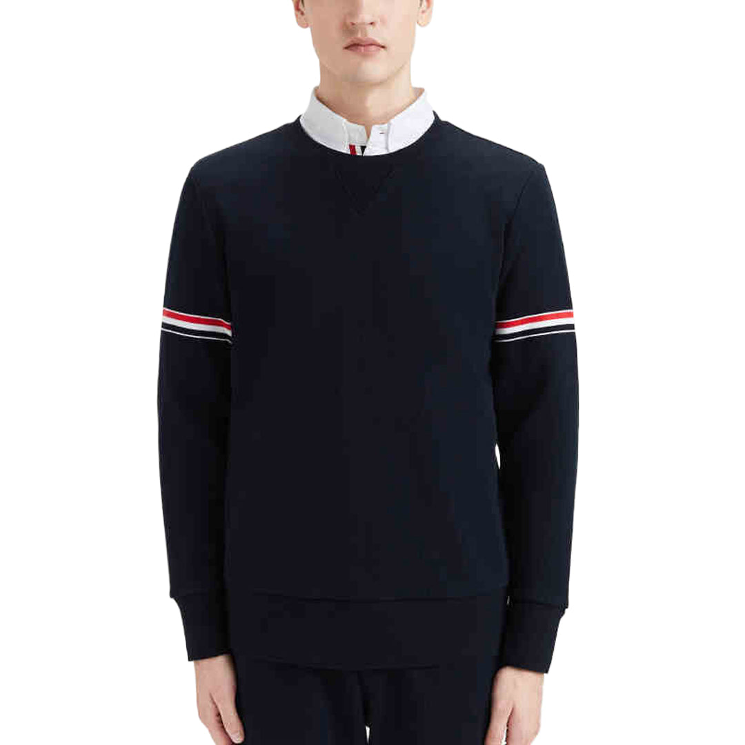 Classic Four-Bar Sports Sweatshirt - 100% Cotton Made in Japan by Thom Browne, garment detail view