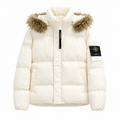 Stone Island PU Shell Detachable Fur-Collar Padded Jacket