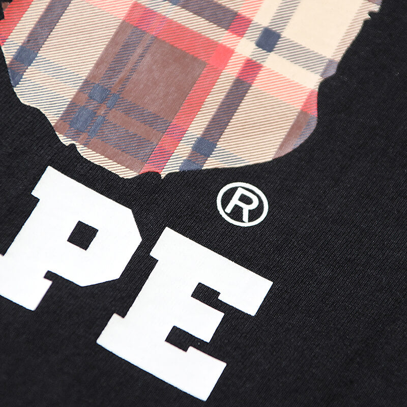 Bape Black And Brown Plaid Small Logo Short Sleeve T-Shirt - image 3