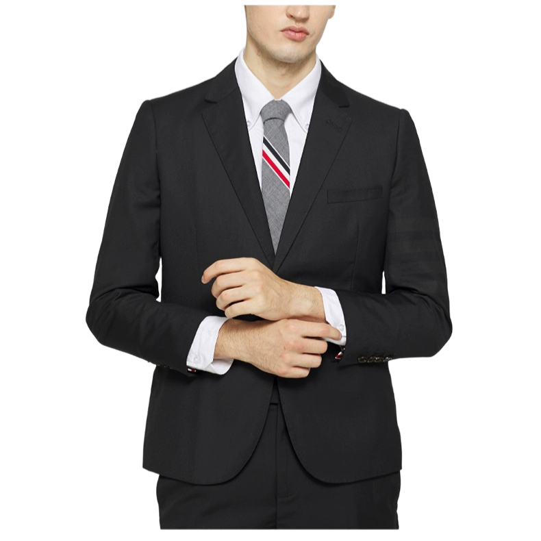 Men's Classic 4 - Bar Jacket - Heritage Tailoring - Signature Details by Thom Browne, outerwear detail view
