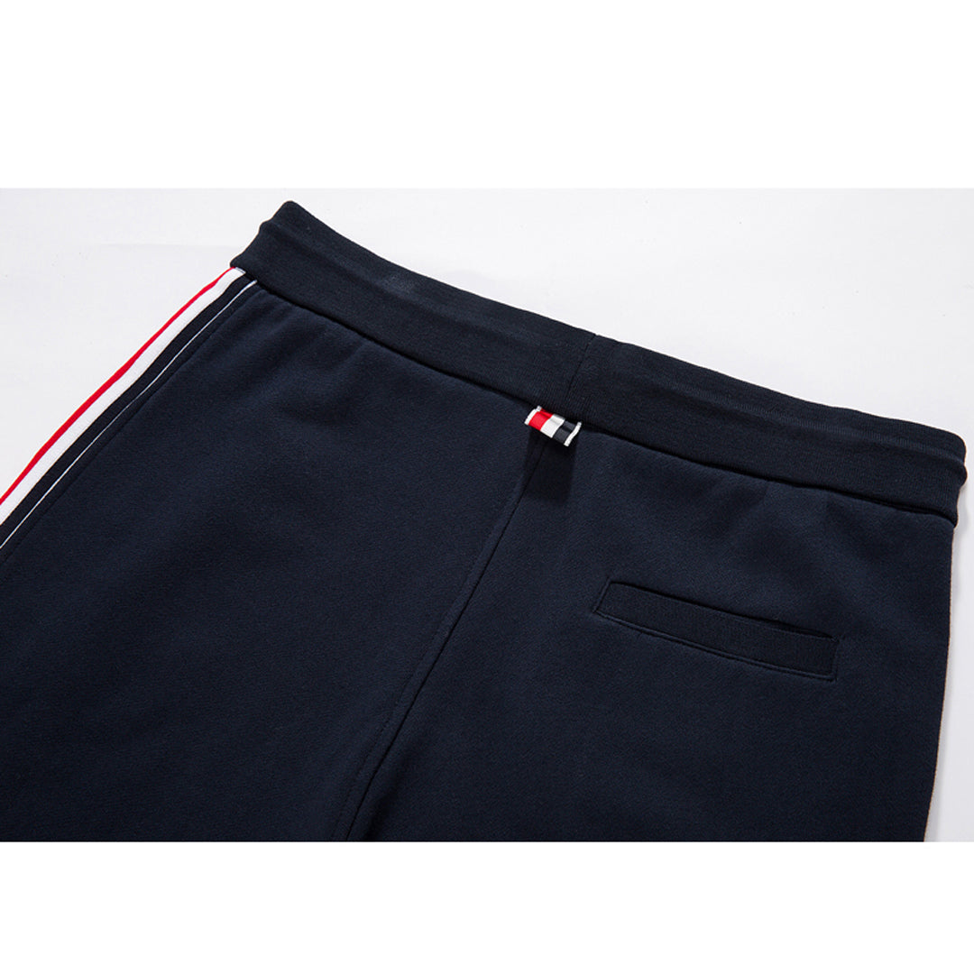 Thom Browne Style Unisex Casual Sweatpants with Signature Four-Bar Detail - Image 5