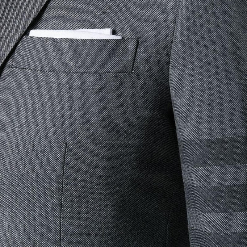 Men's Classic 4 - Bar Jacket - Heritage Tailoring - Signature Details by Thom Browne, outerwear detail view