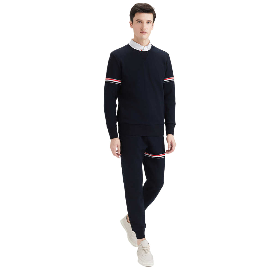Classic Four-Bar Sports Sweatshirt - 100% Cotton Made in Japan by Thom Browne, garment detail view